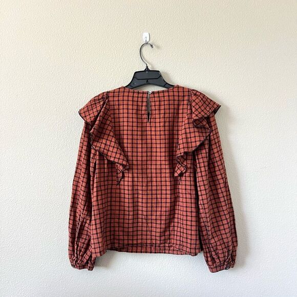 Madewell Ruffle-Front Plaid Top - Picture 10 of 13